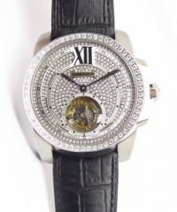 Cartier Calibre Tourbillon Stainless Steel & Diamonds White