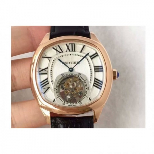 Drive De Cartier Tourbillon W4100013 JF Rose Gold White Dial Swi