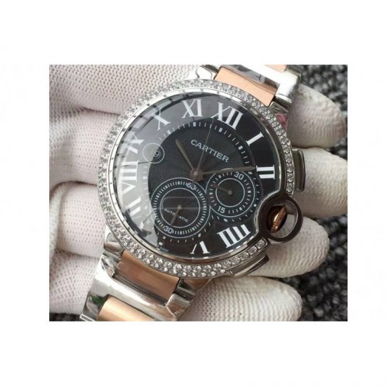 Cartier Ballon Bleu Chronograph Stainless Steel & Diamonds B