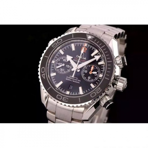 Omega Seamaster Planet Ocean Chronograph 45MM Stainless Steel Bl