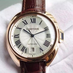 Cartier Cle 40MM Yellow Gold White Dial Swiss 9015