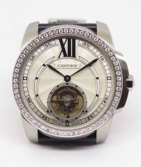 Cartier Calibre Tourbillon Stainless Steel & Diamonds White