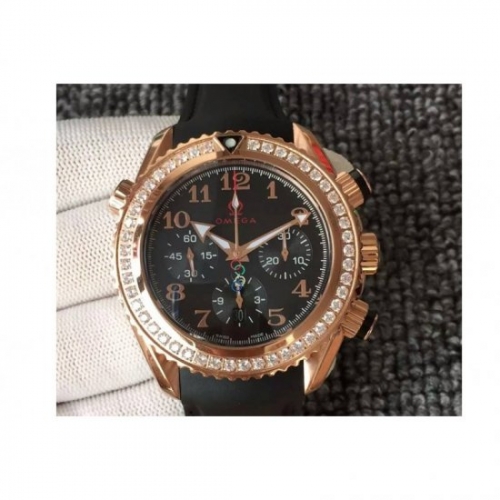 Omega Seamaster Planet Ocean Chronograph Olympics Rose Gold &