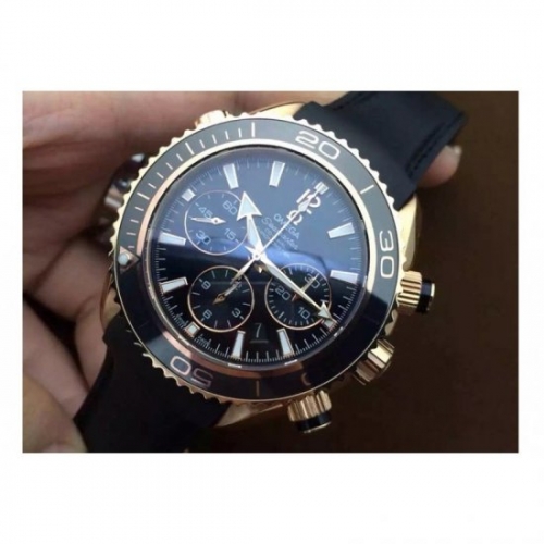 Omega Seamaster Planet Ocean Chronograph 45MM Rose Gold Black Di