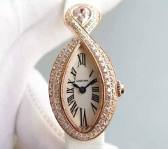 Cartier Baignoire Rose Gold White Dial Swiss Ronda Quartz