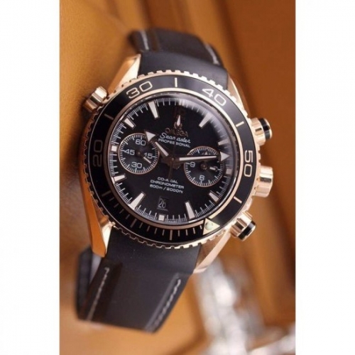 Omega Seamaster Planet Ocean Chronograph 45MM Rose Gold Black D