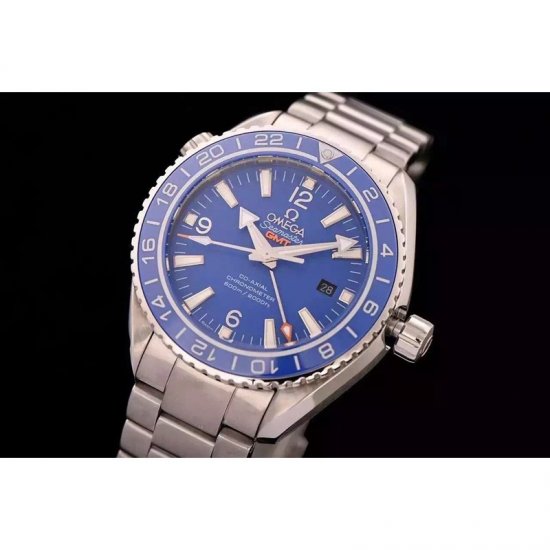 Omega Seamaster Planet Ocean GMT Stainless Steel Blue Dial Swiss