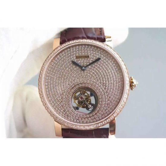 Cartier Rotonde Tourbillon Rose Gold & Diamonds Diamonds Dia