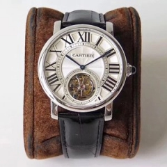 Cartier Rotonde Tourbillon Yellow Gold White Dial