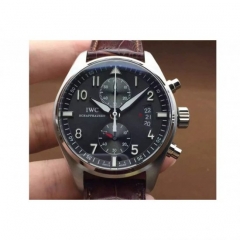 IWC Pilot IW3878 Chronograph Stainless Steel Black Dial Swiss 77