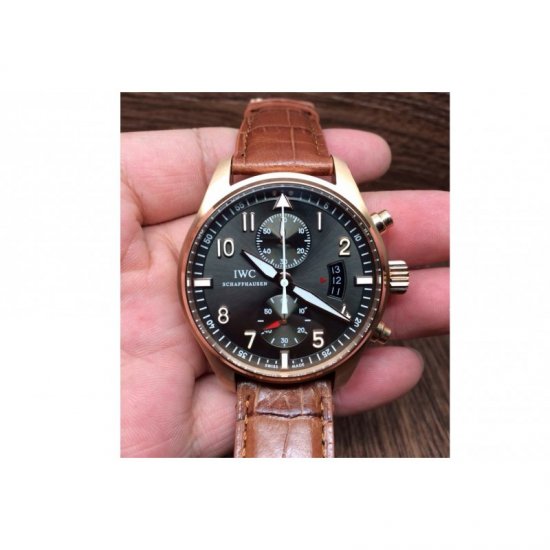 IWC Pilot IW387803 Chronograph Rose Gold Gray Dial Swiss 7750