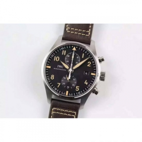 IWC Pilot IW387808 Chronograph Stainless Steel Black Dial Swiss