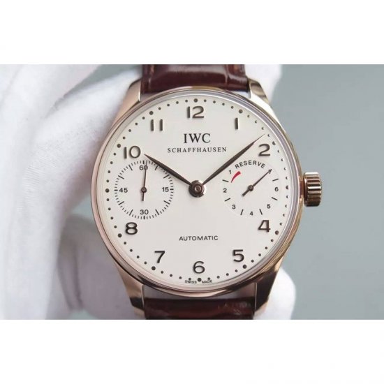 IWC Portuguese IW5001 Rose Gold White Dial Swiss 52010