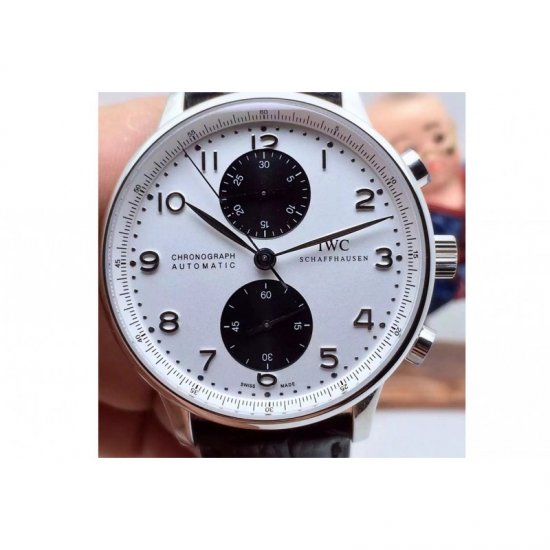 IWC Portuguese IW3714 Chronograph Stainless Steel White & Bl