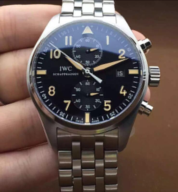 IWC Pilot IW387808 Chronograph Stainless Steel Black Dial Swiss