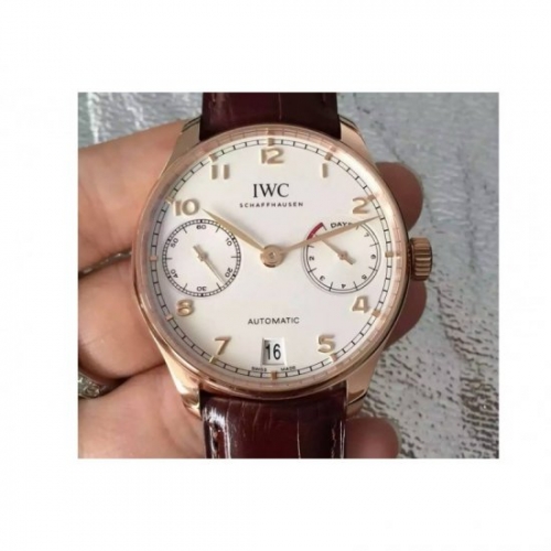 IWC Portuguese IW500701 Rose Gold White Dial Swiss 52010