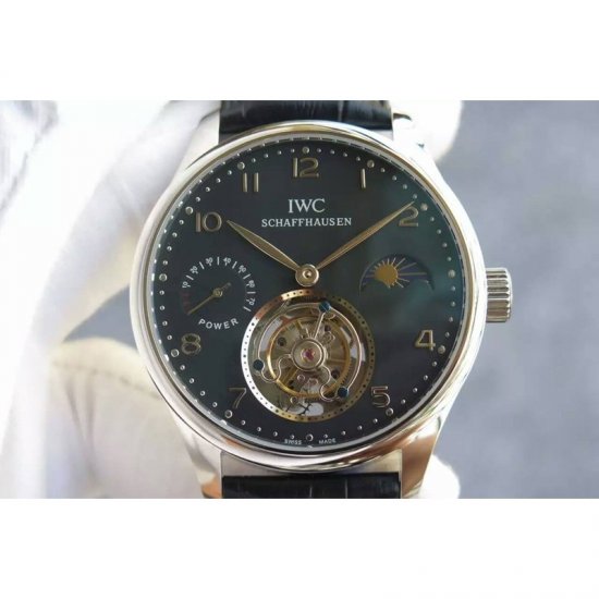 IWC Portuguese Regulateur Tourbillon Stainless Steel Black Dial