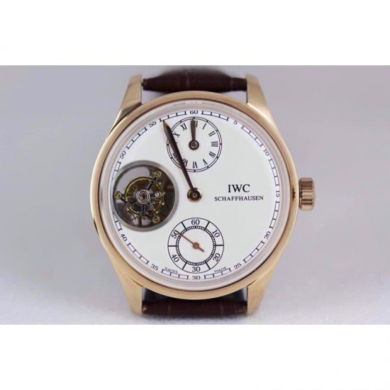 IWC Portuguese Regulateur Tourbillon IW5446 Rose Gold White Dial