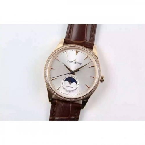 Jaeger-LeCoultre Master Ultra Thin Moon Rose Gold White Dial Swi