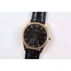 Jaeger-LeCoultre Master Ultra Thin Moon Rose Gold Black Dial Swi