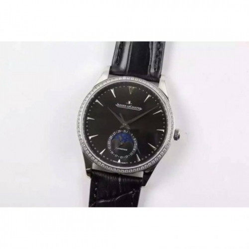 Jaeger-LeCoultre Master Ultra Thin Moon Stainless Steel Black Di