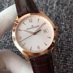 Jaeger-LeCoultre Master Ultra Thin Date Rose Gold White Dial Swi