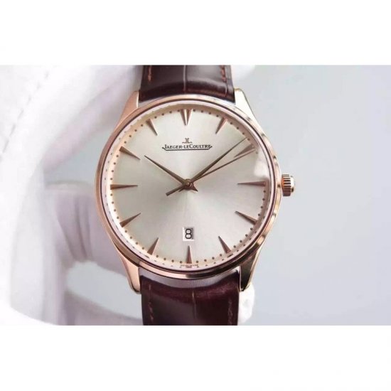 Jaeger-LeCoultre Master Ultra Thin Date Rose Gold Silver Dial Sw