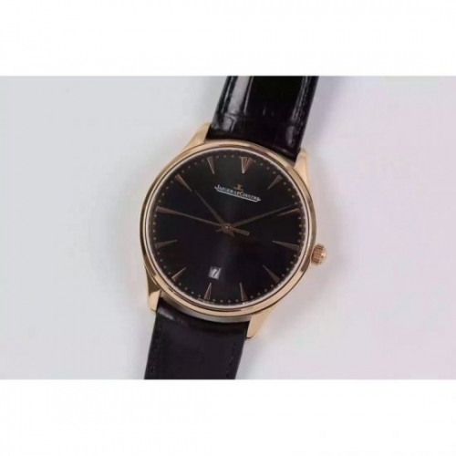 Jaeger-LeCoultre Master Ultra Thin Date Rose Gold Black Dial Swi