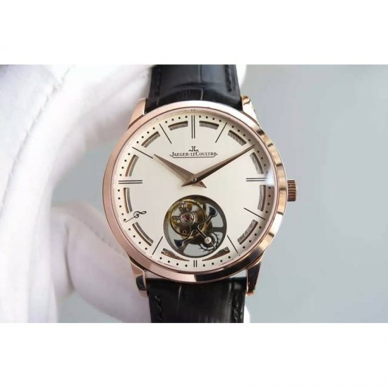 Jaeger-LeCoultre Master Ultra Thin Tourbillon Rose Gold White Di