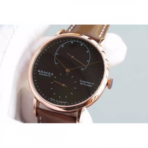 Nomos Lambda Rose Gold Black Dial German DUW 1001