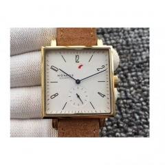 Nomos Tangente Square Yellow Gold White Dial German Alpha