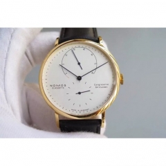 Nomos Lambda Yellow Gold White Dial German DUW 1001