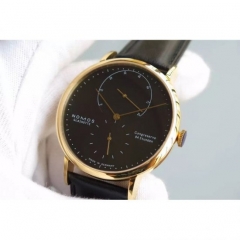 Nomos Lambda Yellow Gold Black Dial German DUW 1001