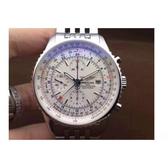 Breitling Navitimer GMT Chronograph White Dial SWISS 7750