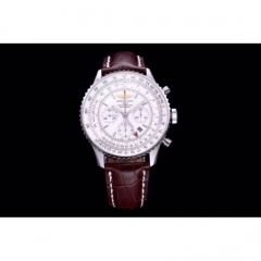 Breitling Navitimer GMT Chronograph Stainless Steel White Dial S