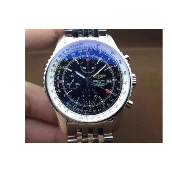 Breitling Navitimer GMT Chronograph Black Dial SWISS 7750