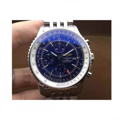 Breitling Navitimer GMT Chronograph Blue Dial SWISS 7750