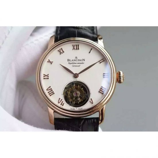 Blancpain Carrousel Tourbillon Rose Gold White Dial Swiss Carrou