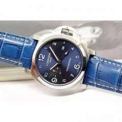 Panerai Luminor GMT PAM 437 Stainless Steel Blue Dial Swiss P910