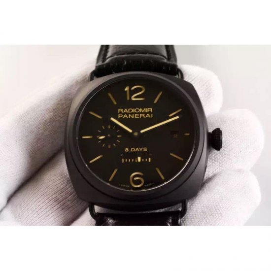 Panerai Radiomir 8 Days PAM 384 Black Ceramic Black Dial Swiss P