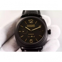 Panerai Radiomir 8 Days PAM 384 Black Ceramic Black Dial Swiss P