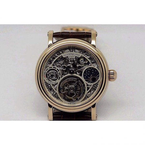 Patek Philippe Tourbillon Moonphase Power Reserve Rose Gold Skel