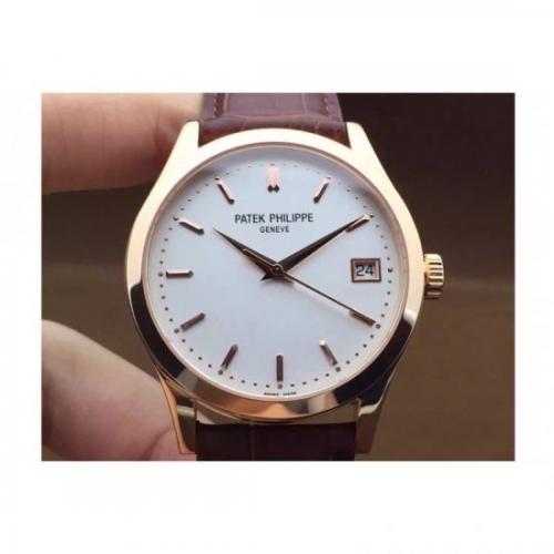 Patek Philippe Calatrava 5296 Rose Gold White Dial Swiss 324SC