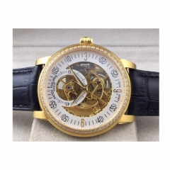 Patek Philippe Calatrava Skeleton Yellow Gold Diamonds Bezel Swi