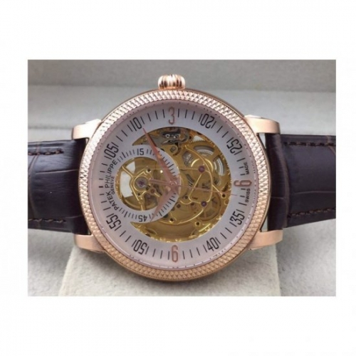 Patek Philippe Calatrava Skeleton Rose Gold Skeleton & White