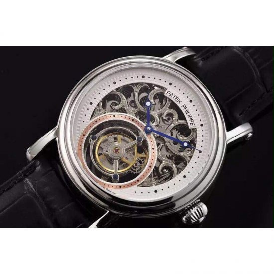 Patek Philippe Tourbillon Stainless Steel Skeleton & White D