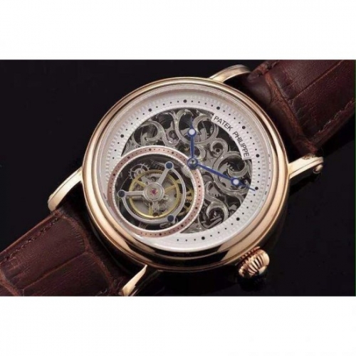 Patek Philippe Tourbillon Rose Gold Skeleton & White Dial Sw