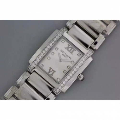 Patek Philippe Ladies Twenty-4 4910 Stainless Steel White Dial S