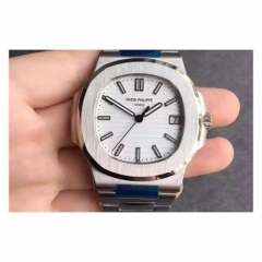 Patek Philippe Nautilus Jumbo 5711 Stainless Steel White Dial Sw