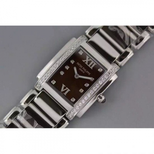 Patek Philippe Ladies Twenty-4 4910 Stainless Steel Brown Dial S